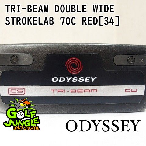 【中古】パター オデッセイ TRI-BEAM DOUBLE WIDE STROKELAB 70C RED[34] 3 パター スチールカーボンシャフトシャフト おすすめ メンズ 右[3552]