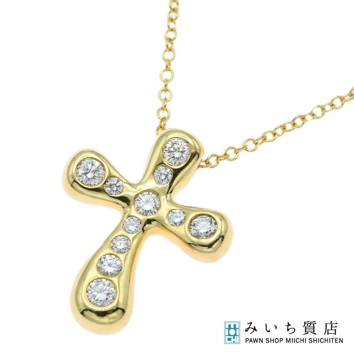 仕上げ済 TIFFANY&Co. ティファニー ネックレス クロス ダイヤモンド