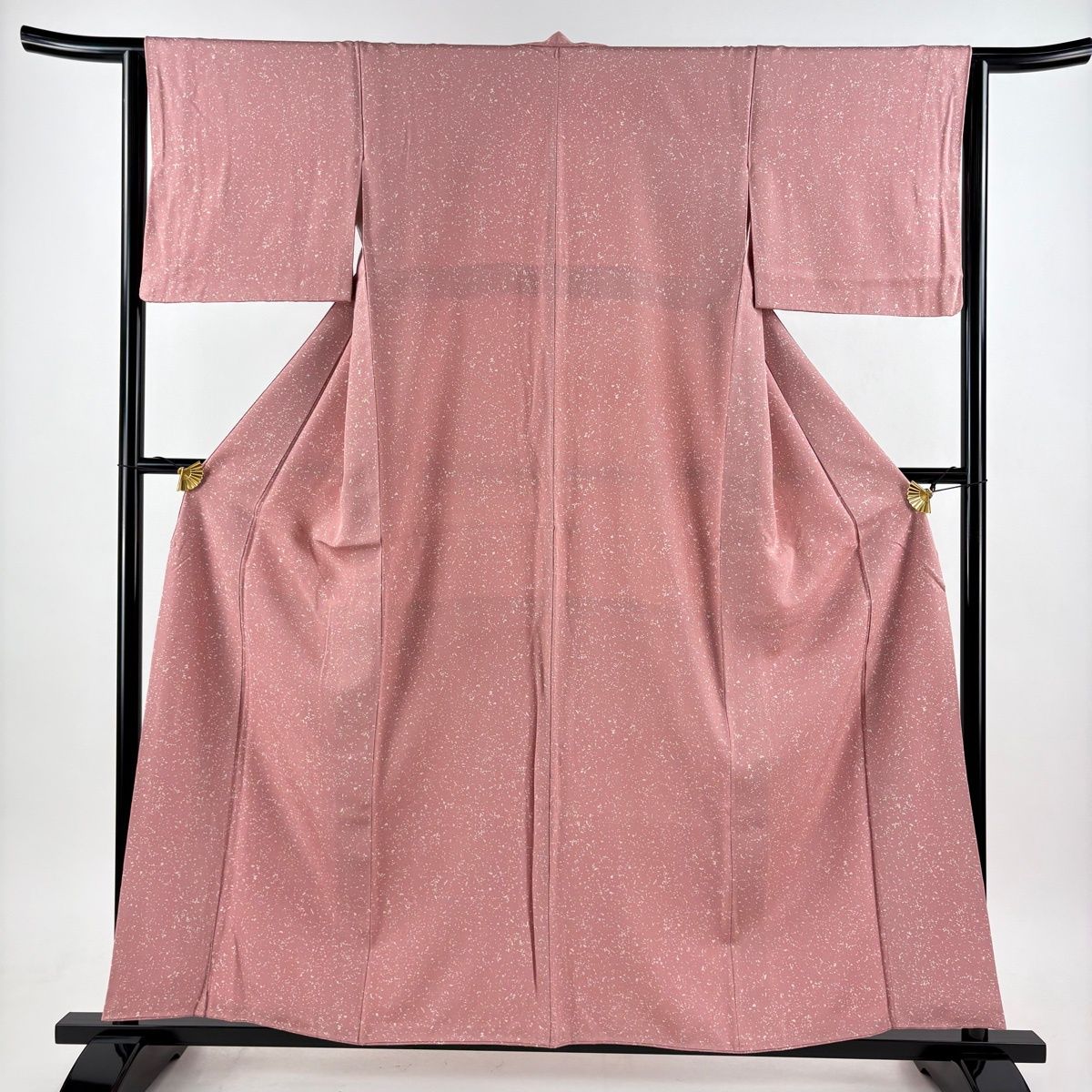 在庫一掃】 【美品】 小紋 身丈157cm 裄丈64cm M 袷 幾何学模様 ピンク