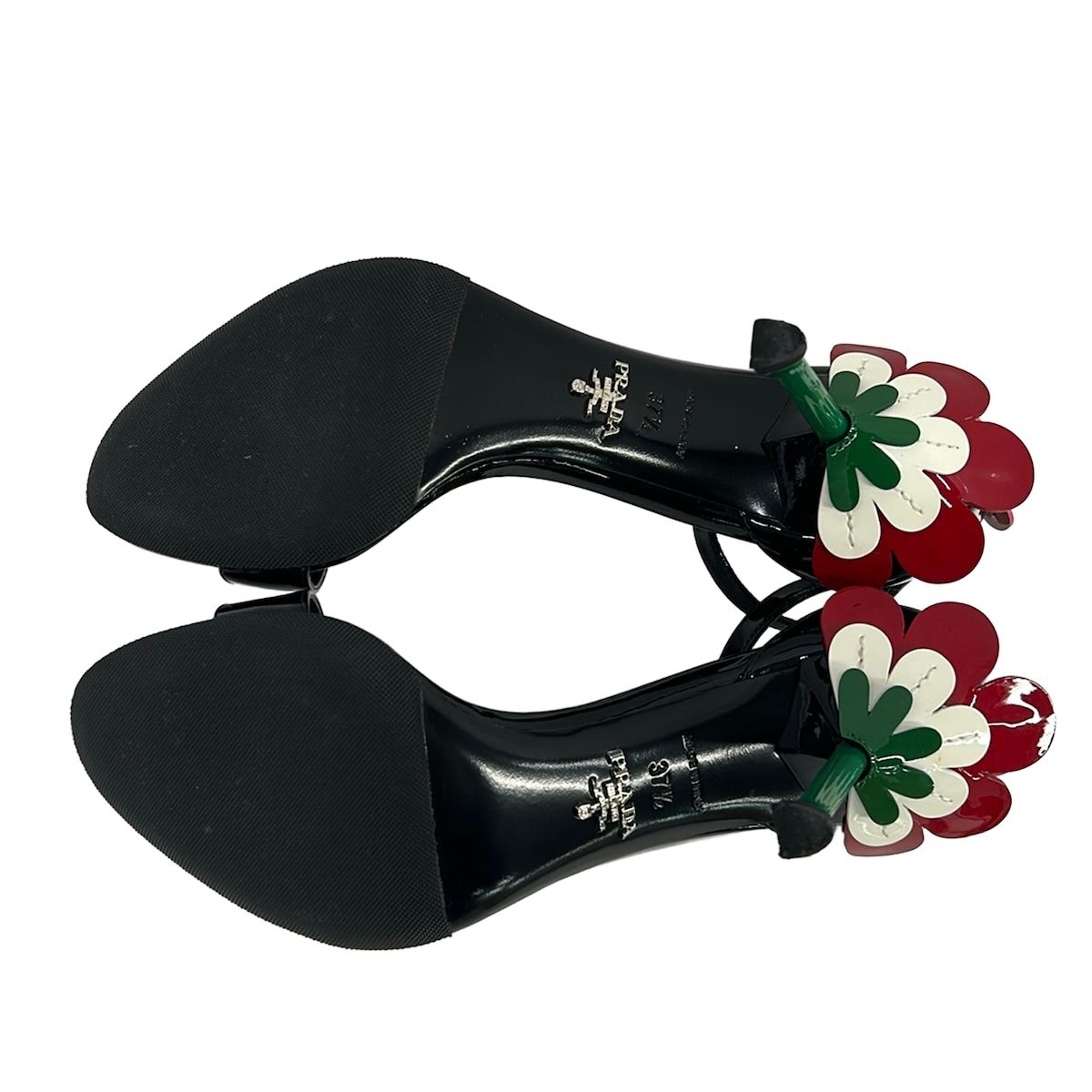 PRADA(プラダ) パンプス 37 1/2 レディース - 黒×ライトピンク×マルチ