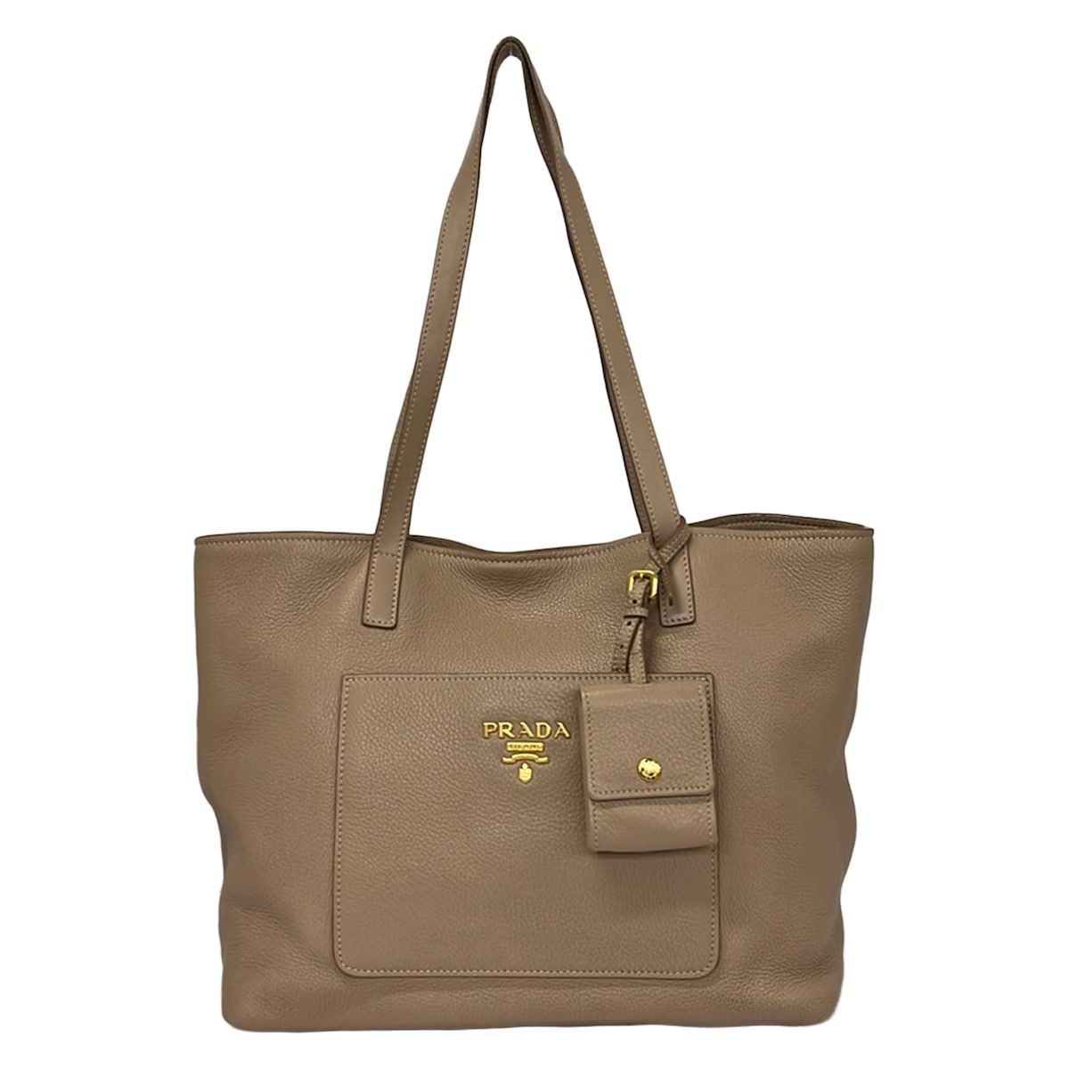 【歳末セール中‼︎】PRADA ベージュ トートバッグ PRADA(プラダ) トートバッグ - ベージュ レザー - メルカリ