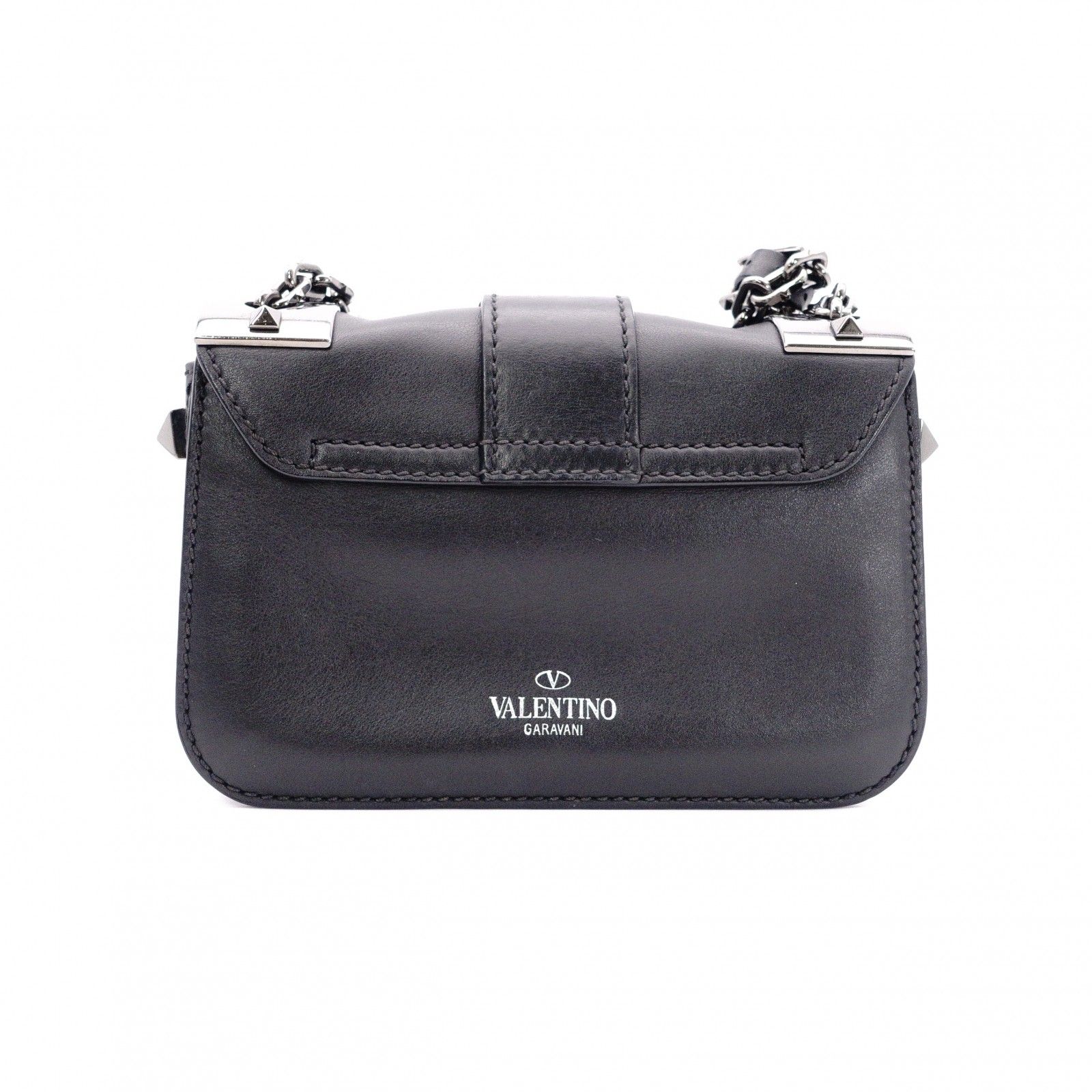 Valentino 黒 レザー ショルダーバッグ ヴァレンティノ・ガラヴァーニ ショルダーバッグ ロックスタッズ
