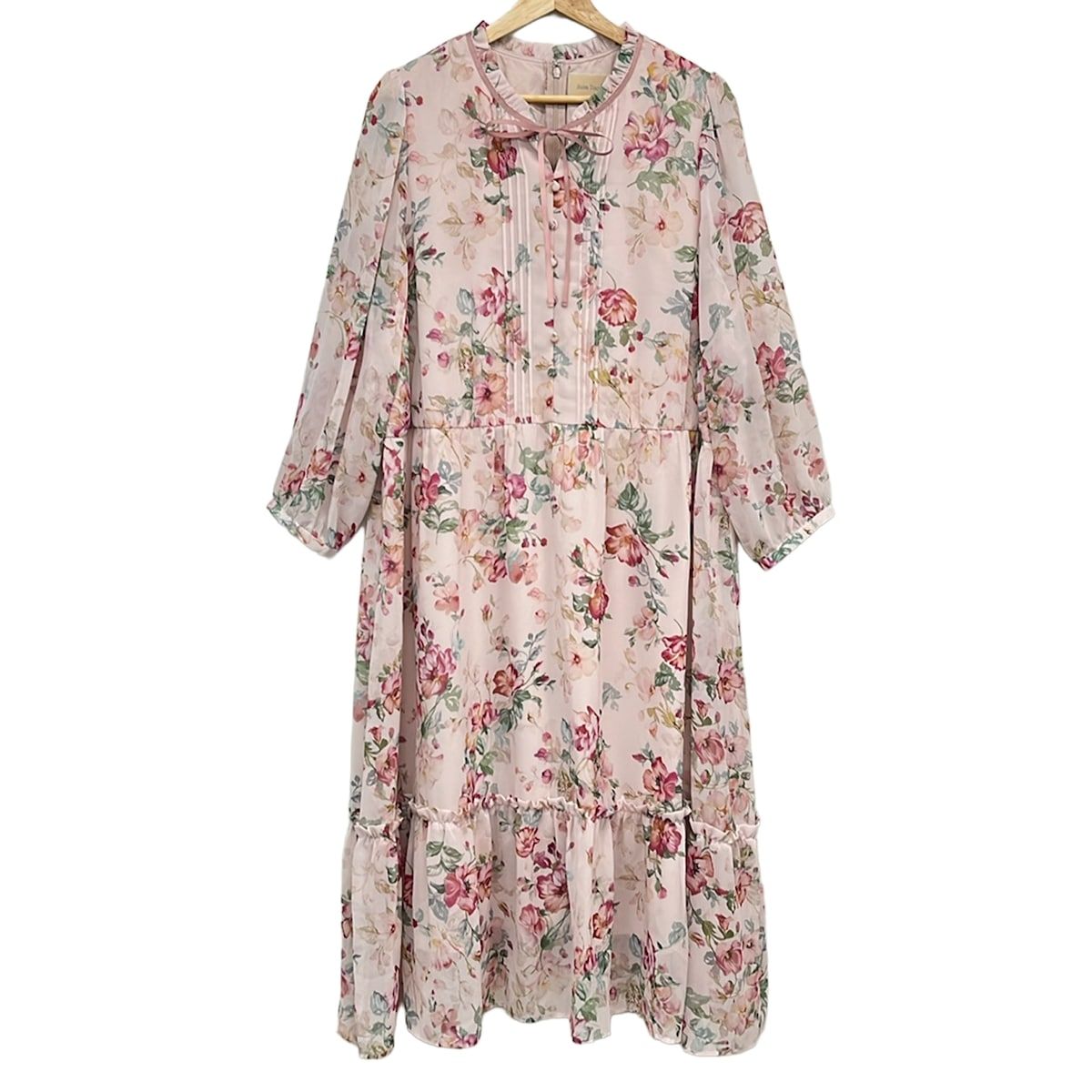 Rose Tiara(ローズティアラ) ワンピース サイズ46 XL レディース美品 - ライトピンク×ピンク×マルチ