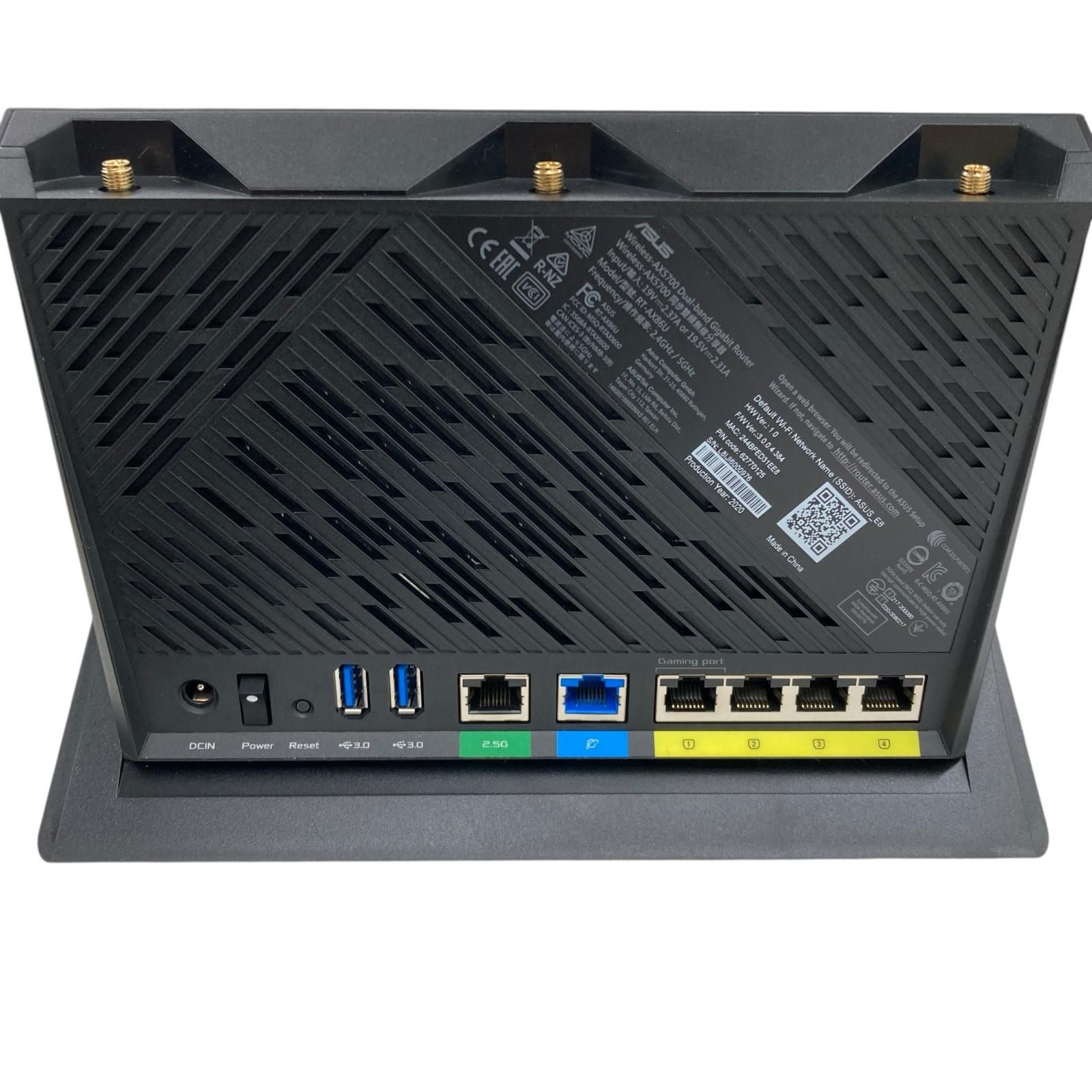 ASUS Wi-Fi 6 ルーター RT-AX86U 通電確認済 - メルカリ ASUS Wi-Fi 6 ルーター RT-AX86U 通電確認済 - メルカリ