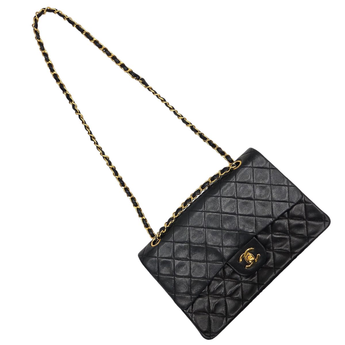 中古】CHANEL シャネル A01112 マトラッセ25 ラムスキン Wチェーン W 