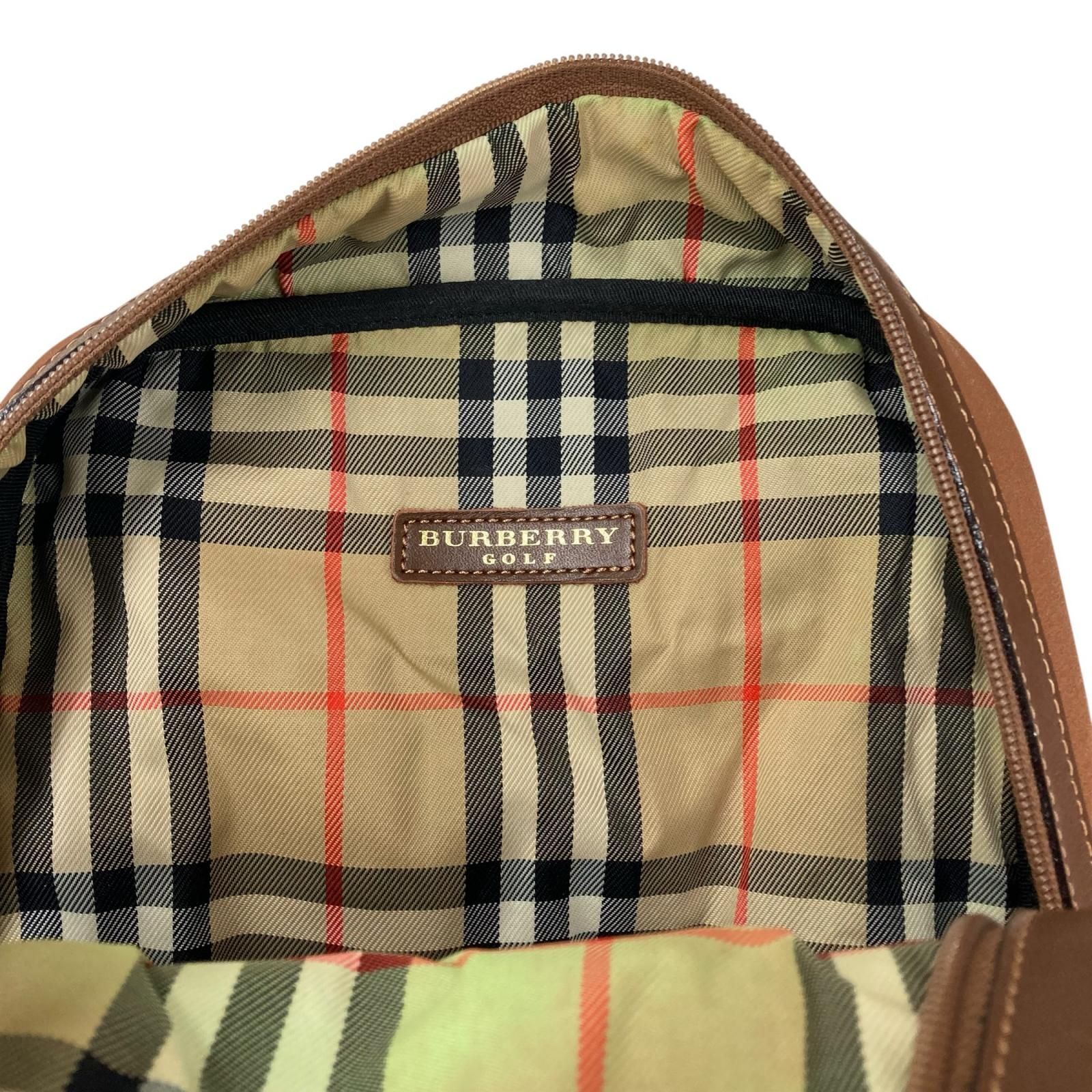 199990 BURBERRY バーバリー ゴルフ バッグ ノバチェック ブラウン