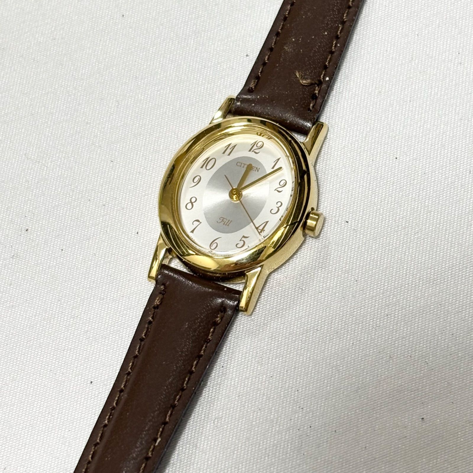 【送料無料】CITIZEN/シチズン/Fill/フィル/シルバー×ゴールド×ブラウン/1052-K001897/クォーツ腕時計/電池切れ/動作未確認/ジャンク品扱い/中古品