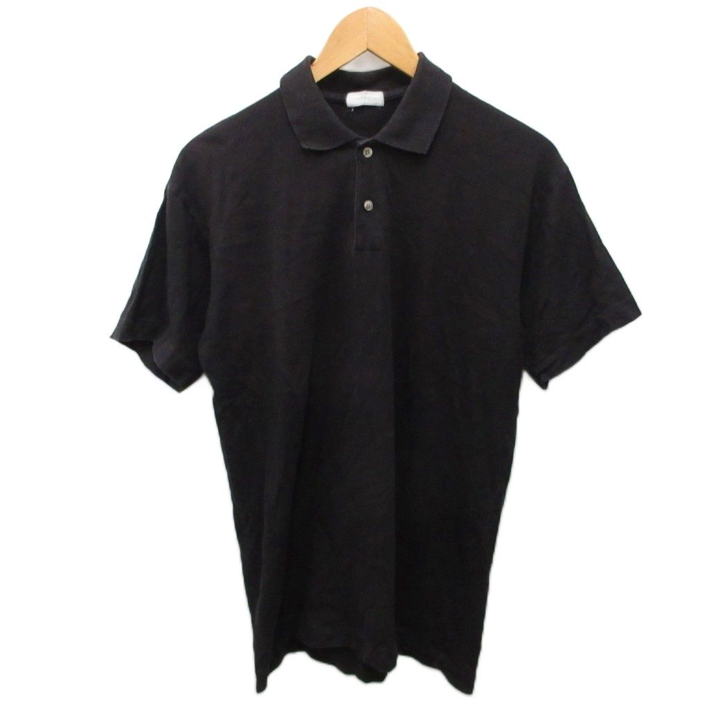 コムデギャルソンオム COMME des GARCONS HOMME AD1989 ポロシャツ 半袖 コットン 黒 ブラック HT-020020 ■IBO93