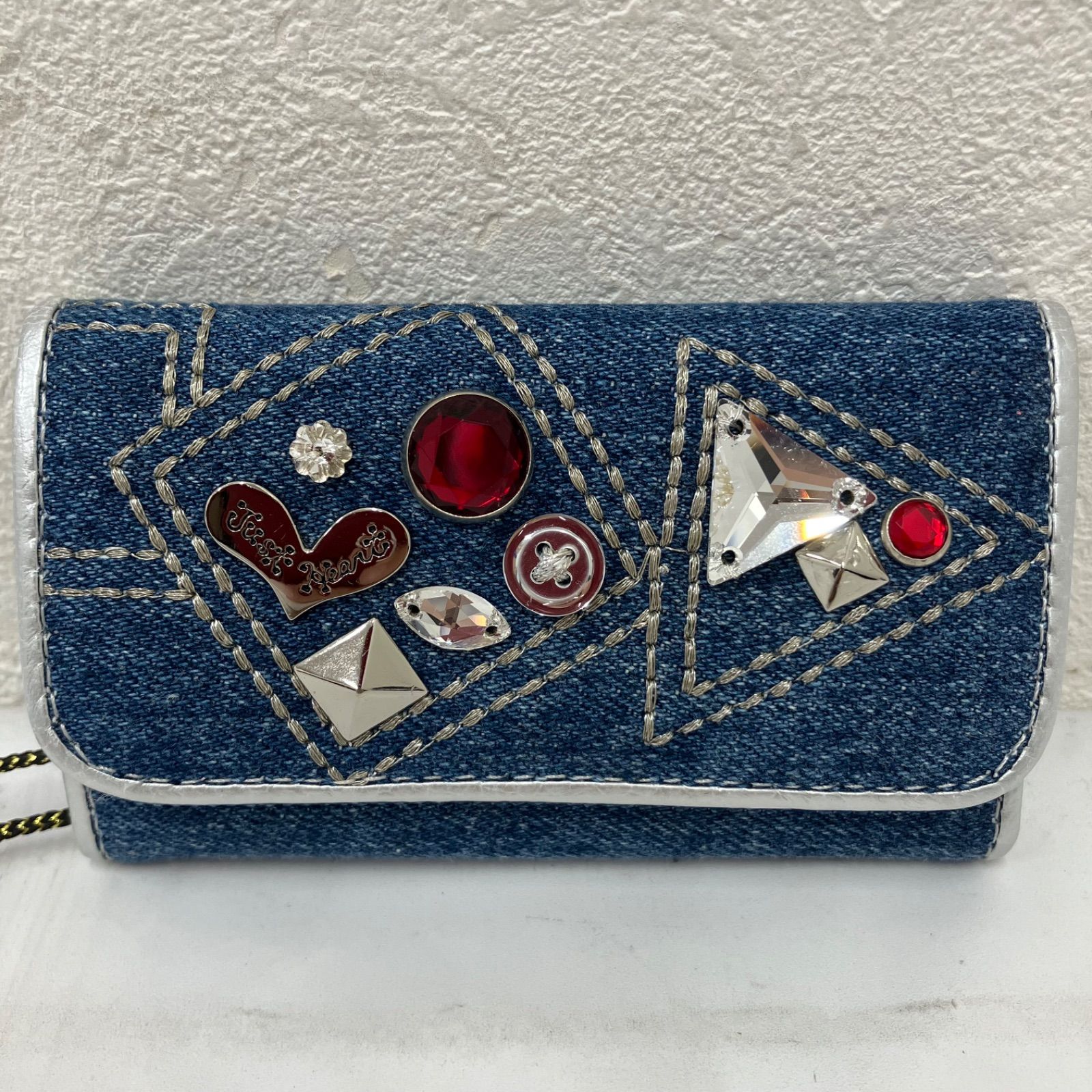 1001 美品 Think Bee! シンクビー！ デニム ビジュー刺繍 スパンコール