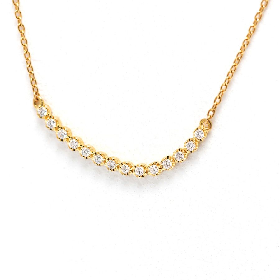 アーカー / AHKAH ネックレス K18YG ダイヤモンド 0.07ct 48 cm 【中古