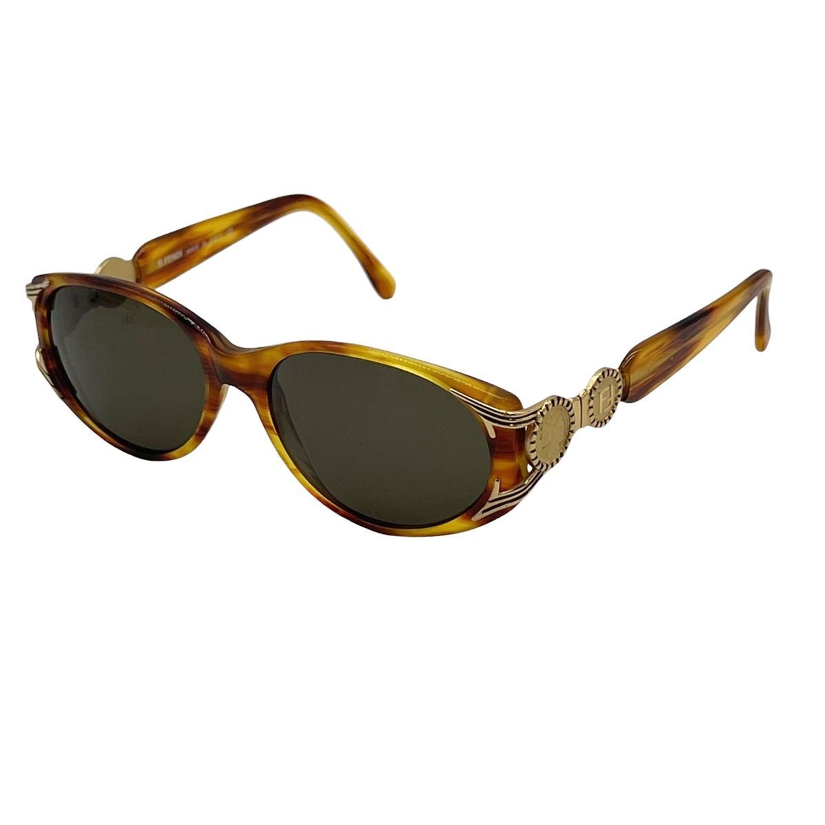 【中古】 Fendi フェンディ サングラス FS292 ズッカ ヴィンテージ FFコイン メダリオン サングラス べつ甲 54□17 ブラウン系 レディース 26011184 CA