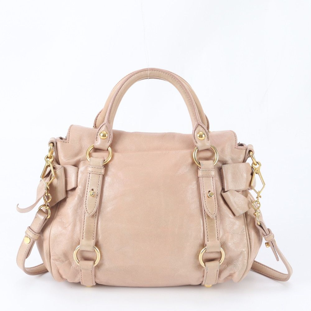 美品 ミュウミュウ ヴィッテロ リュクス リボン レザー 2WAY 美品 ミュウミュウ ヴィッテロ リュクス リボン レザー 2WAY