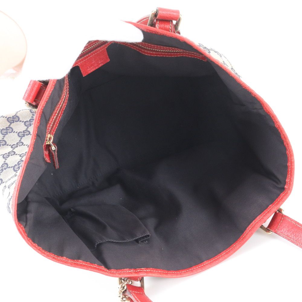 美品 グッチ GG キャンバス シェリー チャーム付き 137396 レザー