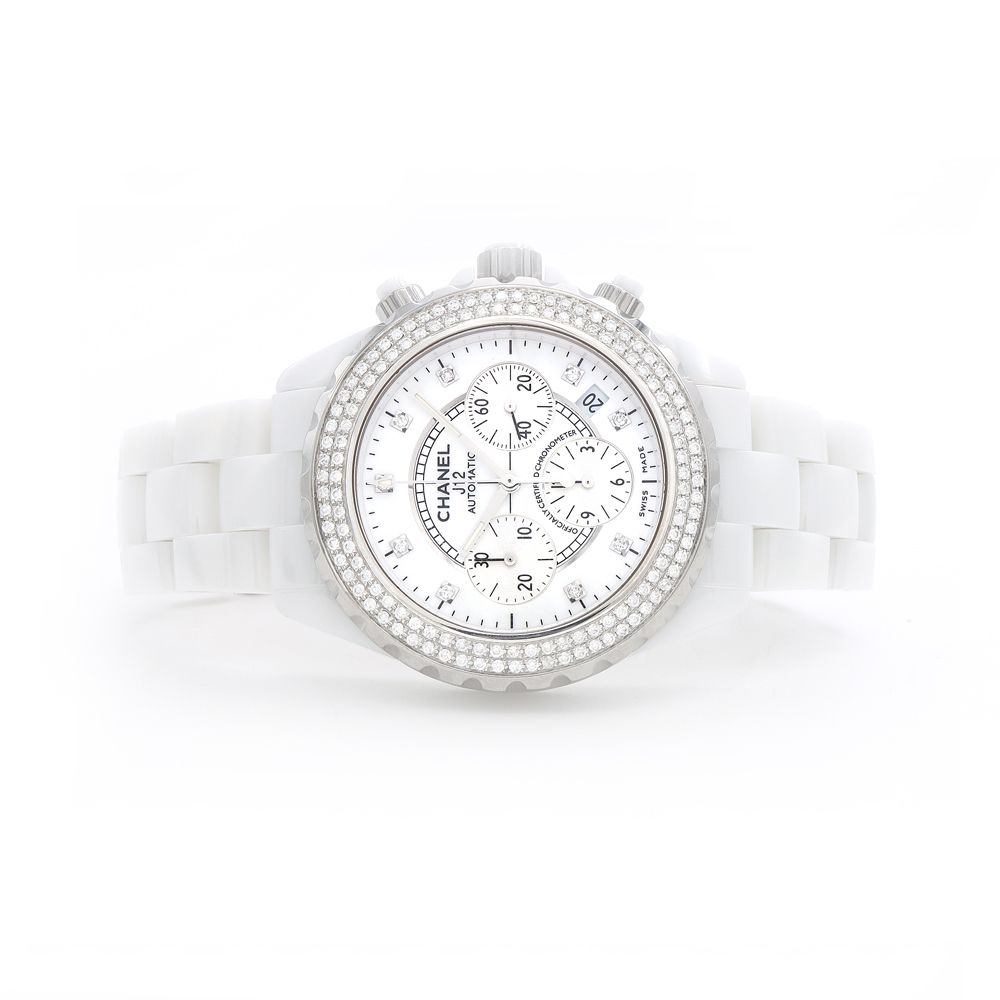 CHANEL シャネル J12 41mm クロノグラフ 2重ダイヤベゼル H2009