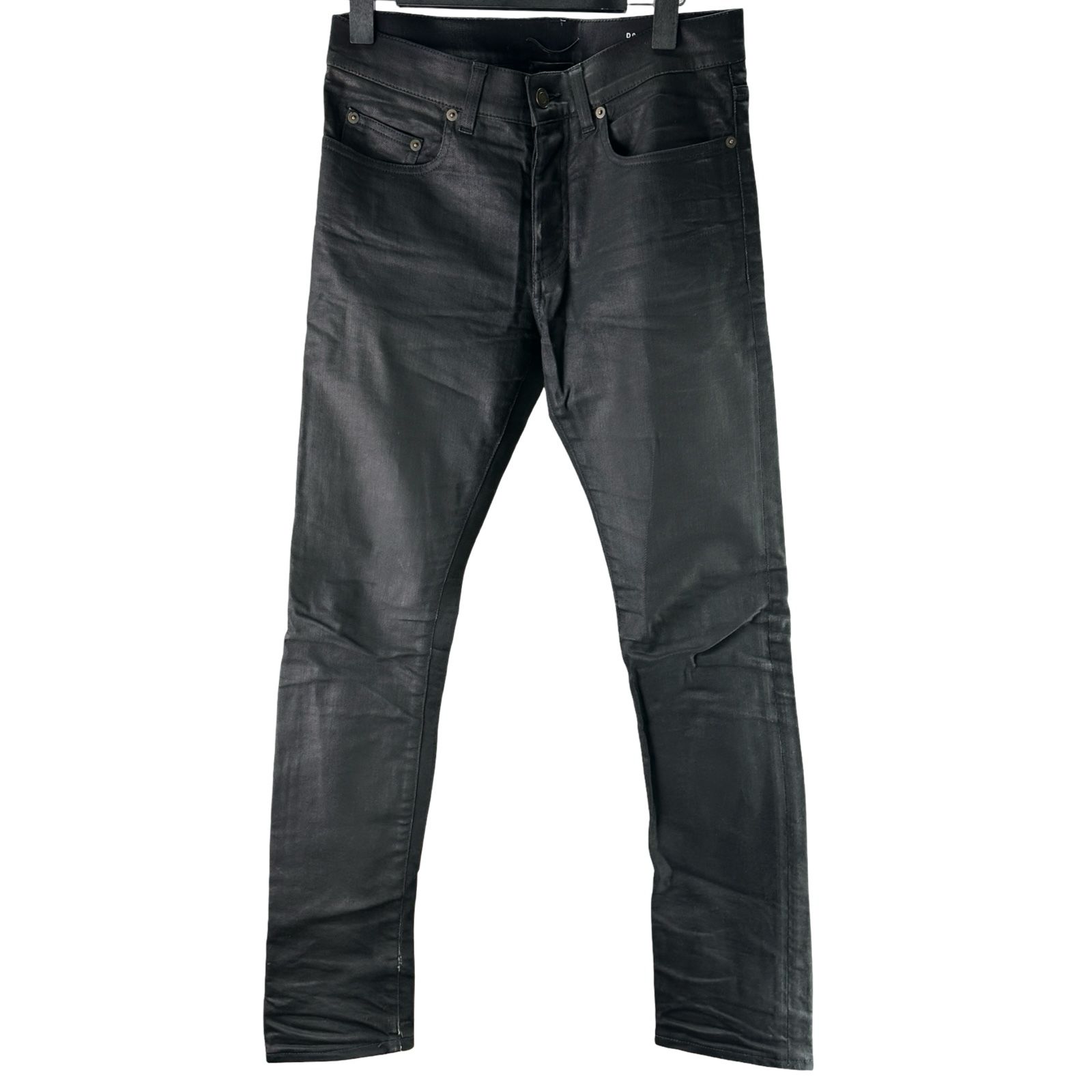 サンローラン SAINT LAURENT コーティングスキニーデニムパンツ 397136 ブラック コットン メンズ デニムパンツ
