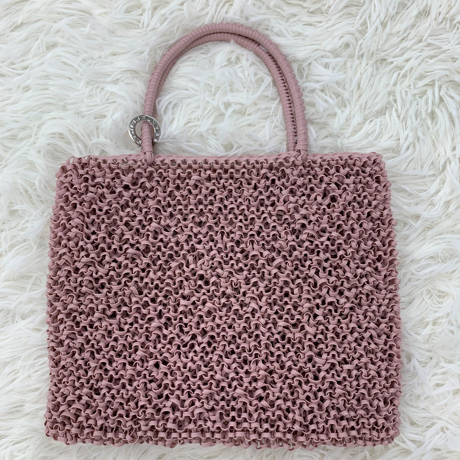 美品！ANTEPRIMA ワイヤーバッグ／ ピンク ハンドバッグ インナー 