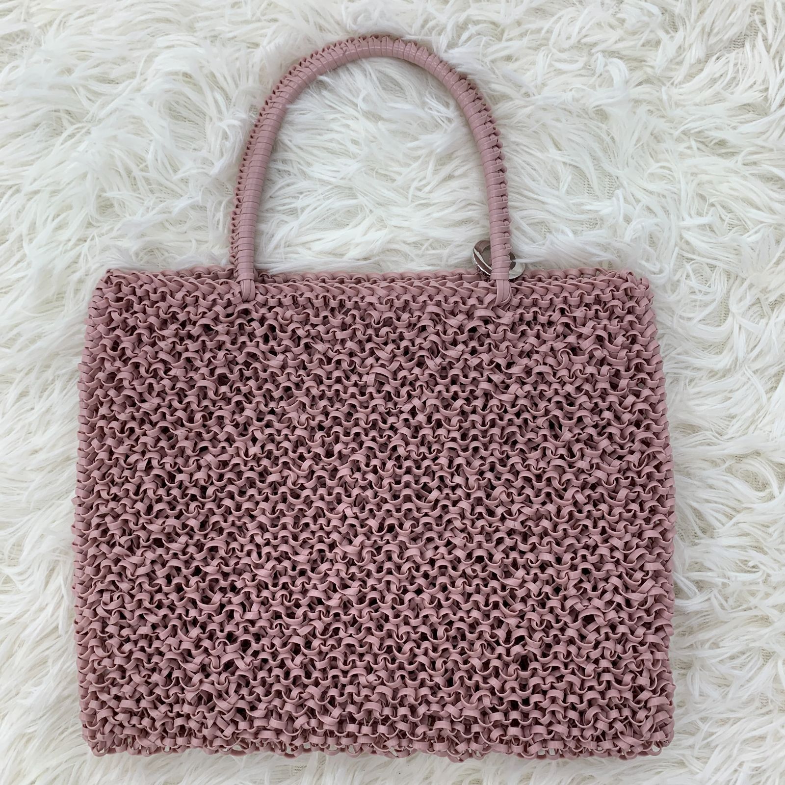 美品！ANTEPRIMA ワイヤーバッグ／ ピンク ハンドバッグ インナー 