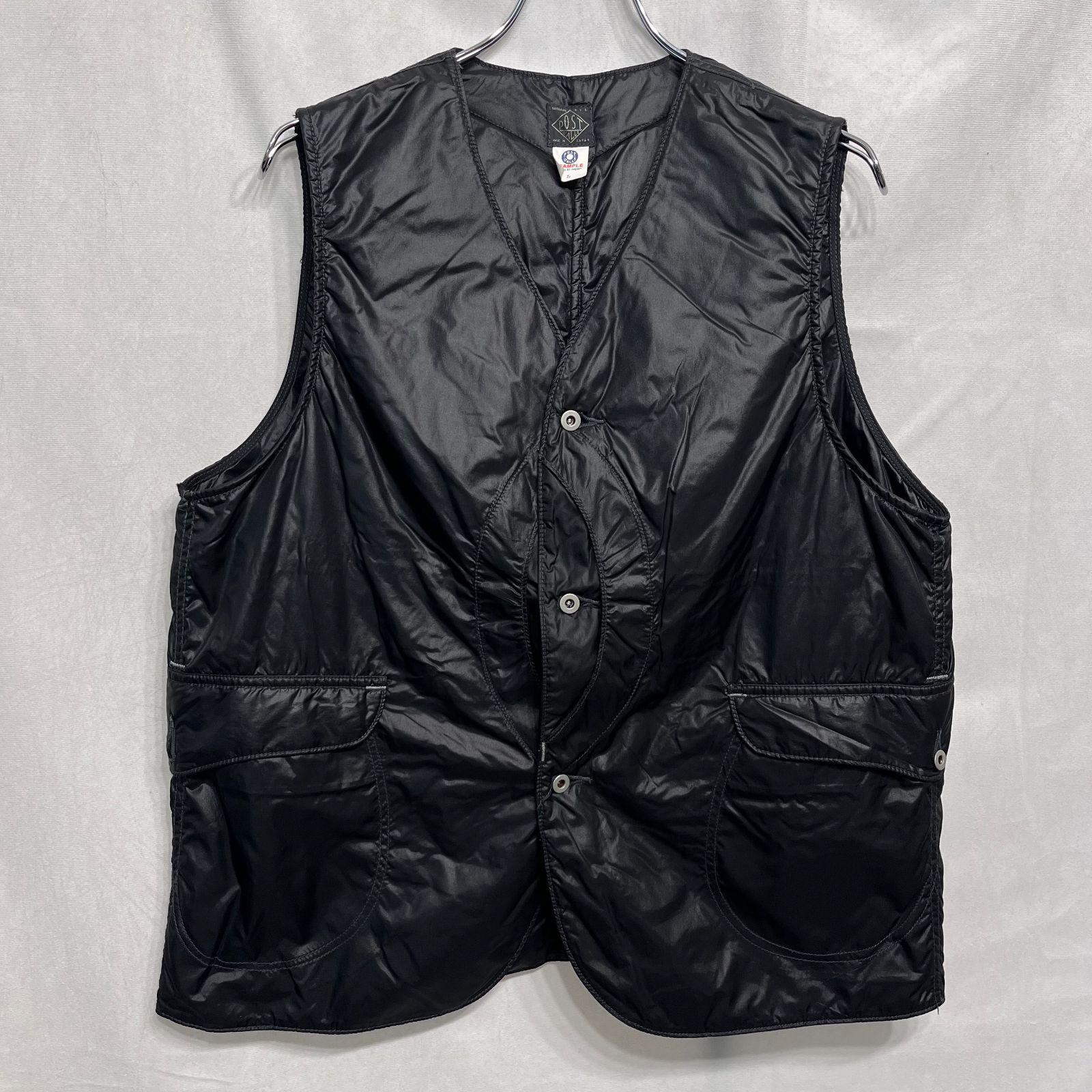 POST O'ALLS OVERALLS ポストオーバーオールズ ● Royal Traveler nylon taffeta ドーナツボタンロイヤルトラベラー中綿ナイロンベスト