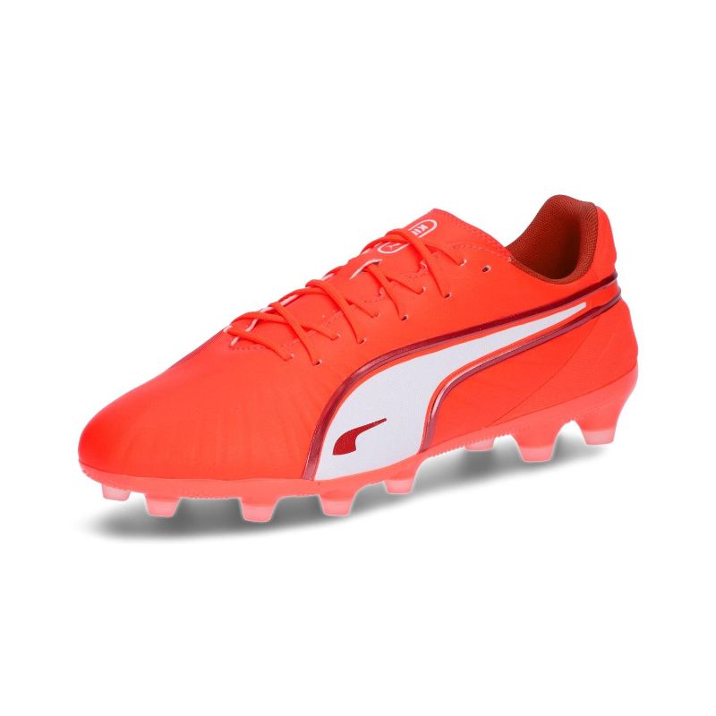 プーマ（PUMA） サッカースパイクシューズ キング マッチ ワイド HG/AG グローイング レッド/プーマ ホワイト/レッド ファイヤー 108318-01