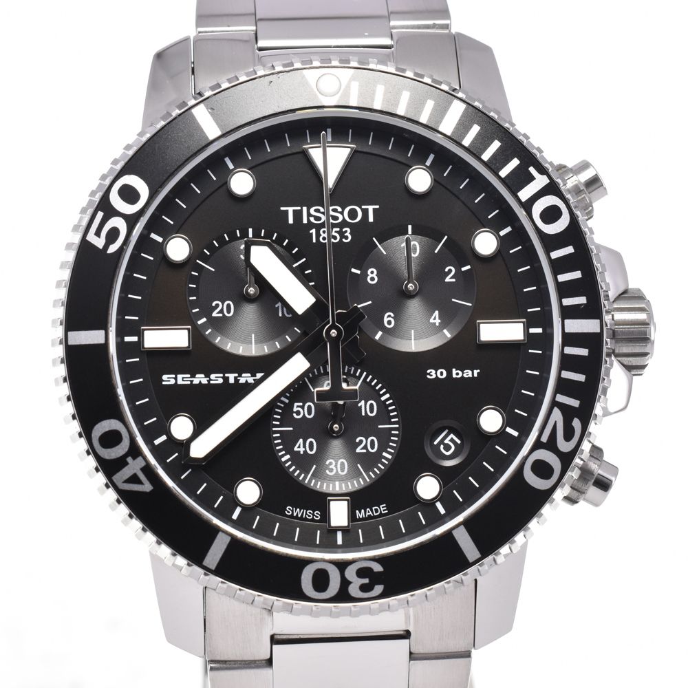 セット品 メンズ 値下 ティソ TISSOT T120417A シースター クロノグラフ