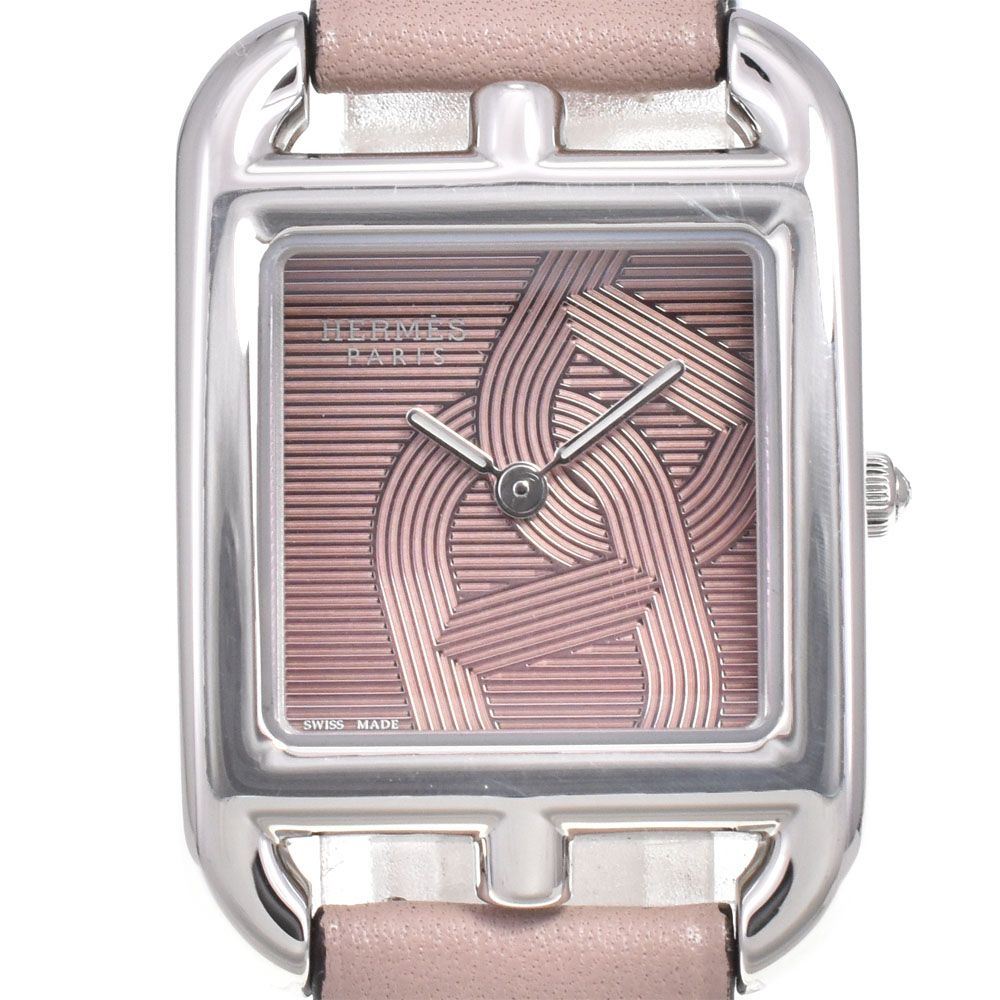 値下 エルメス HERMES CC1.310 ケープコッド クォーツ レディース 美品 保証書付き I#145072