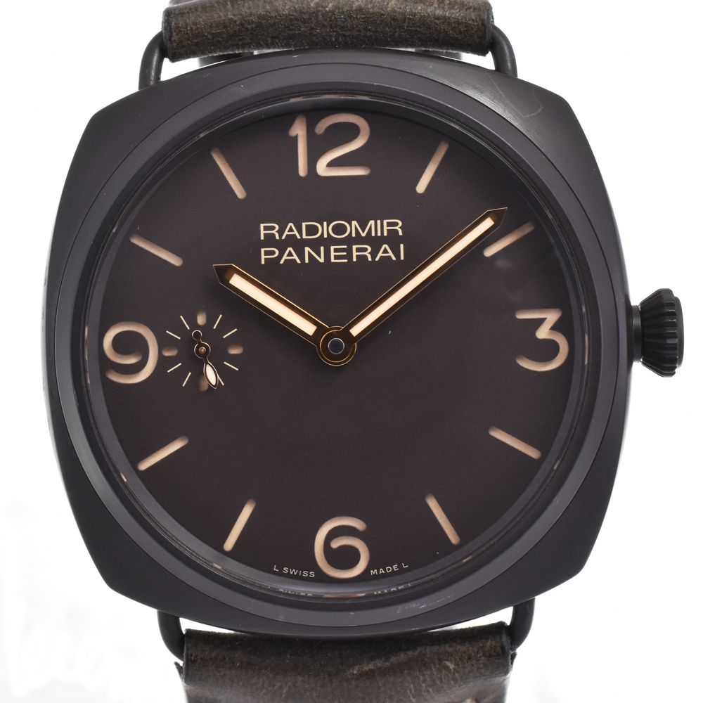 値下 パネライ PANERAI PAM00504 ラジオミール コンポジット 3デイズ 手巻き メンズ 箱・保証書付き I#145057