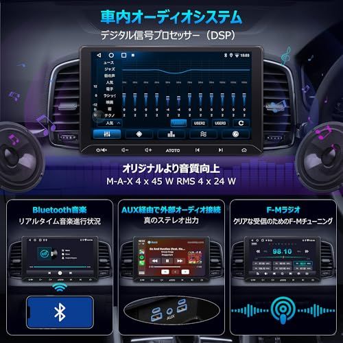 A5L 10.1インチ Androidナビ ディスプレイオーディオ 2DIN、ワイヤレス