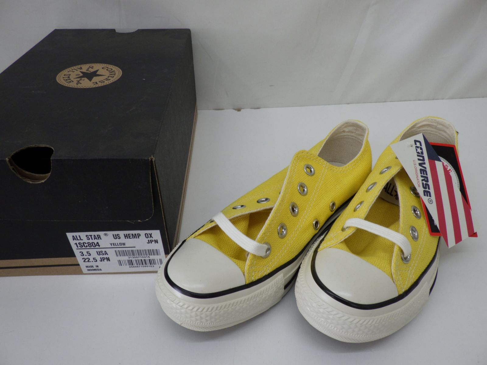 コンバース オールスター CONVERSE ALL STAR US ヘンプ OX 22.5cm イエロー hemp タグ付き スニーカー シューズ 靴 未使用品