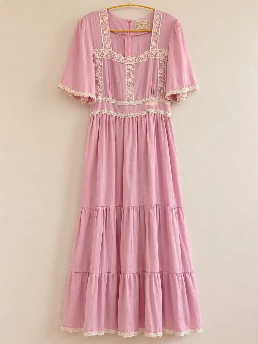 Unjin ONE PIECE ピンク半袖ONE PIECE 夏ONE PIECE バカンス リゾートスタイル