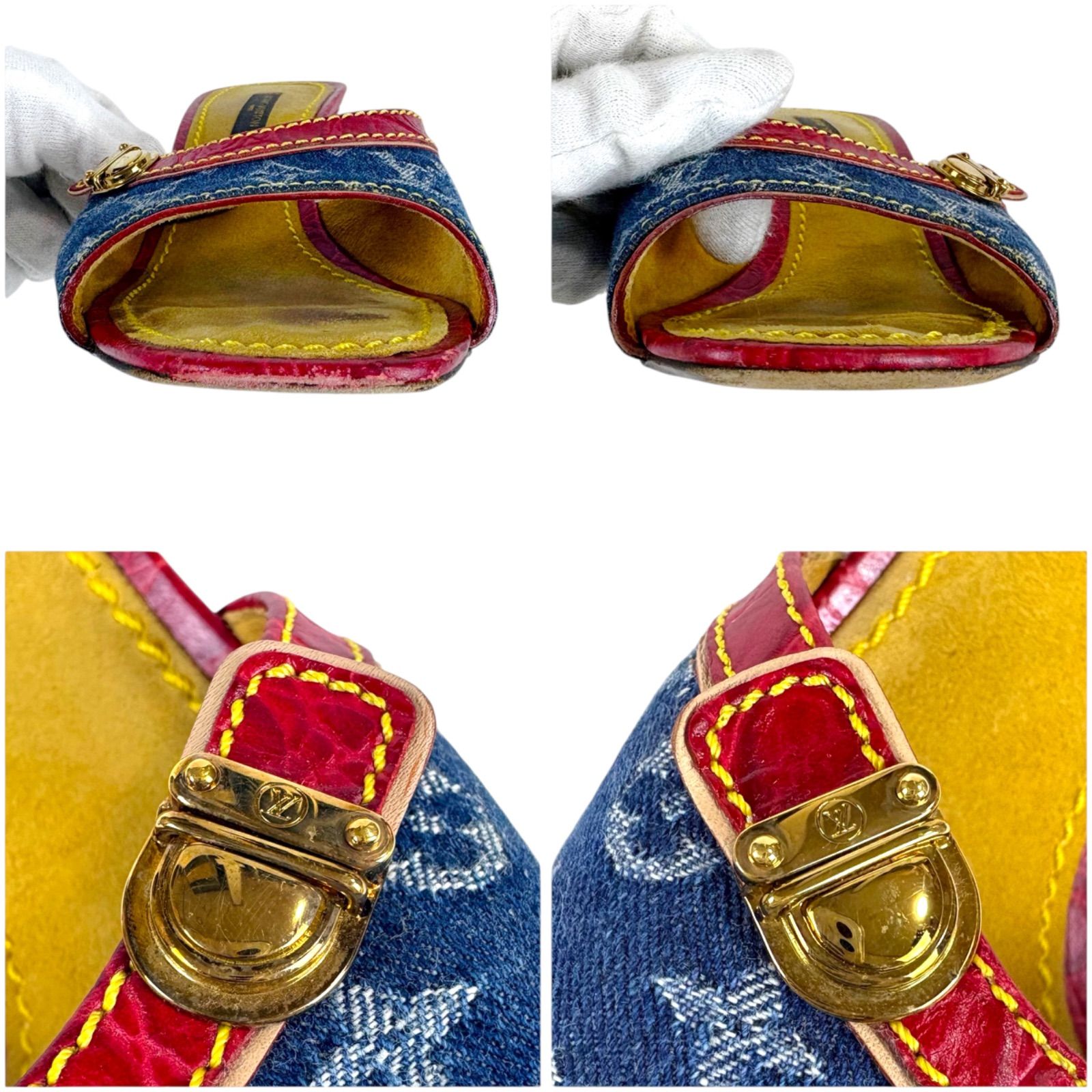 ルイヴィトン LOUIS VUITTON デニムキャンバス サンダル ミュール