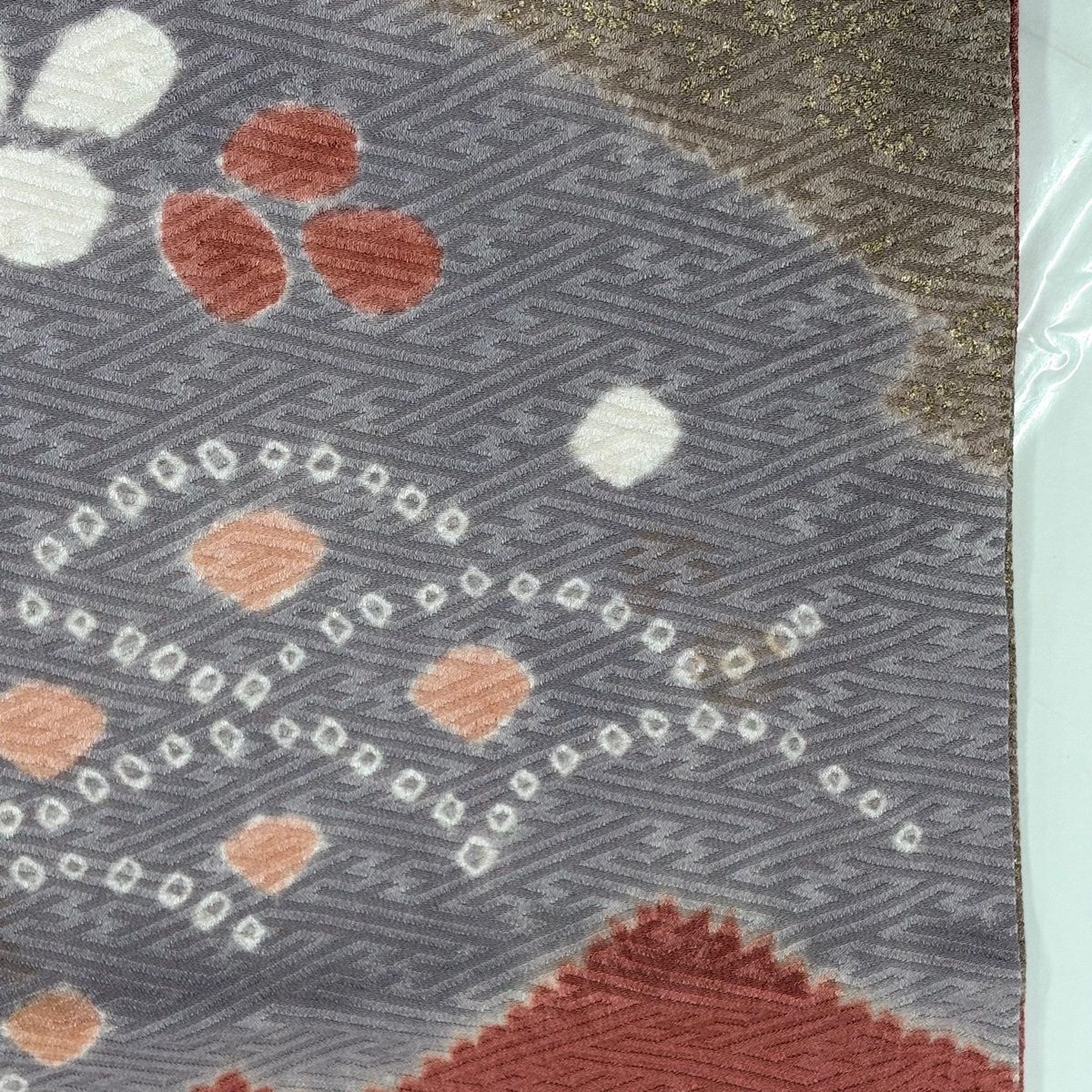 在庫一掃】 訪問着 身丈161.5cm 裄丈67cm M 袷 花 七宝 絞り 金彩