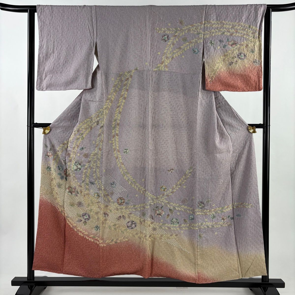 在庫一掃 訪問着 身丈155cm 裄丈63cm S 袷 辻ヶ花 染め分け ぼかし