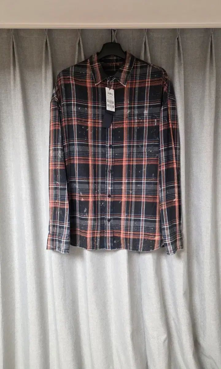 ジュンジ 25fw オレンジ Island CHECK シャツ 46