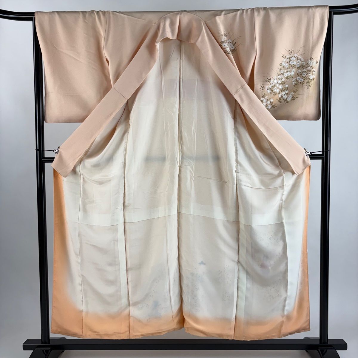 在庫一掃】 訪問着 身丈154cm 裄丈66cm M 袷 童 草花 金銀彩 薄