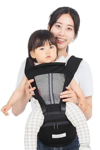 【ninaruママベスト2024年受賞】 (ケラッタ) ヒップシート 抱っこ紐 (対面抱き 前向き抱っこ) 3WAY ベビーキャリア ウエストキャリー分離可 (a. ブラック)koe b52a86b2