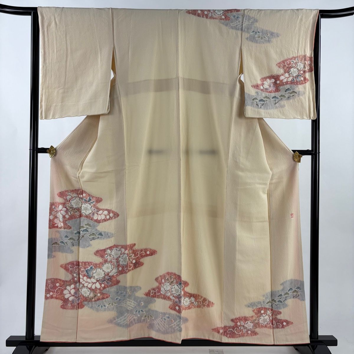 在庫一掃】 訪問着 身丈157cm 裄丈64.5cm M 袷 滝泰 落款 辻が花 霞