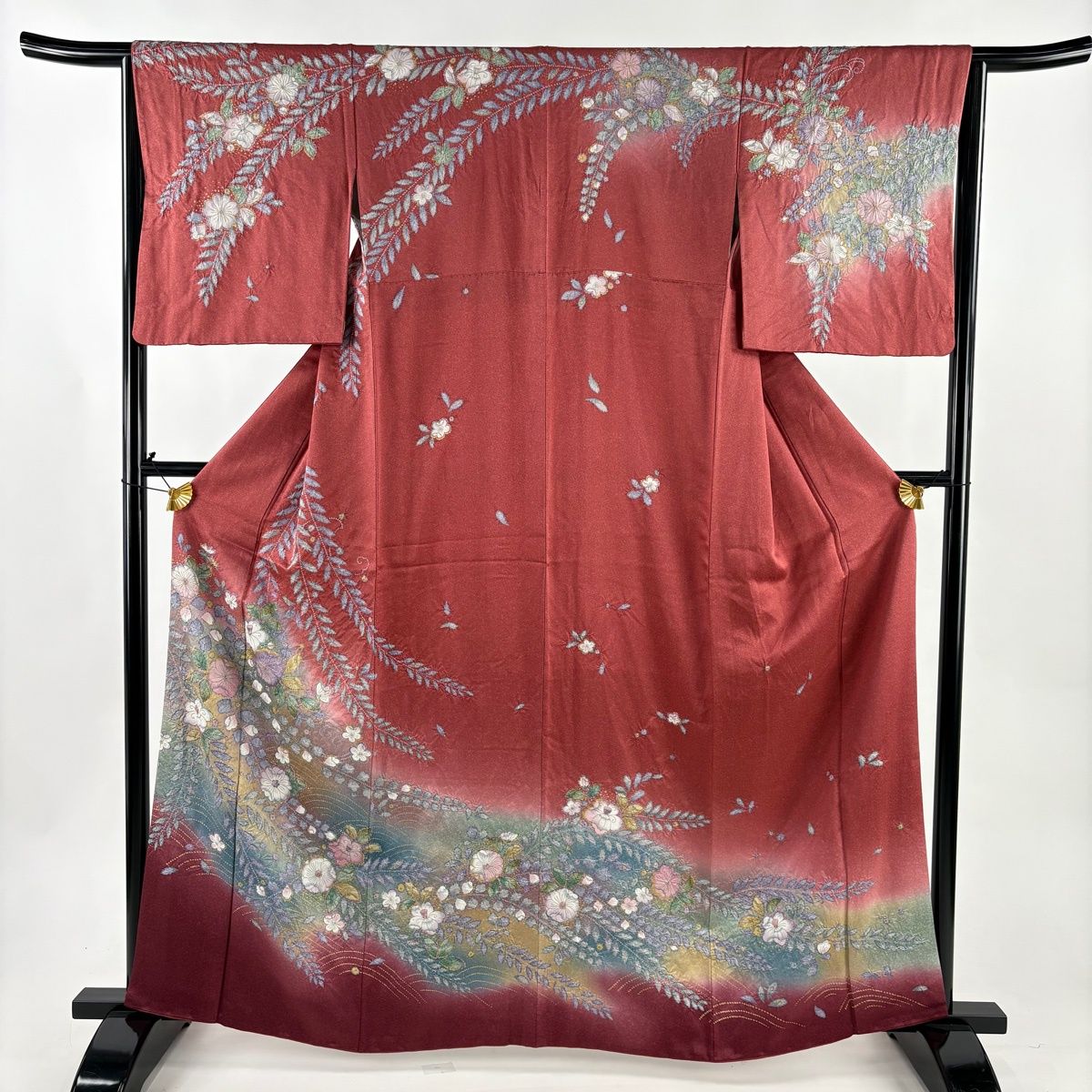 在庫一掃】 【美品】 訪問着 身丈162cm 裄丈64.5cm M 袷 辻が花 金彩 在庫一掃】 【美品】 訪問着 身丈162cm 裄丈64.5cm M 袷 辻が花 金彩