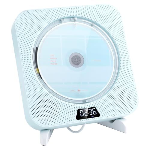 AGPTEK CDプレーヤー Bluetooth5.3 HIFI スピーカー内蔵 小型 コード式 CDプレイヤー 1台多役 コンパクト TFカード USB対応 語学学習 リピート再生 音楽再生 誕生日プレゼント おしゃれ リモコン付き スタン e3179469