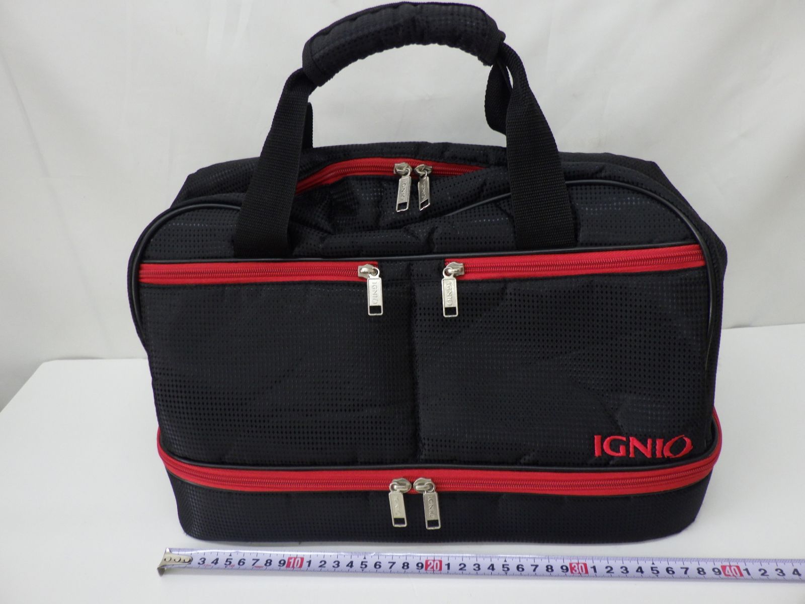 イグニオ IGNIO ゴルフ ボストンバッグ 2WAY ブラック✕レッド カバン