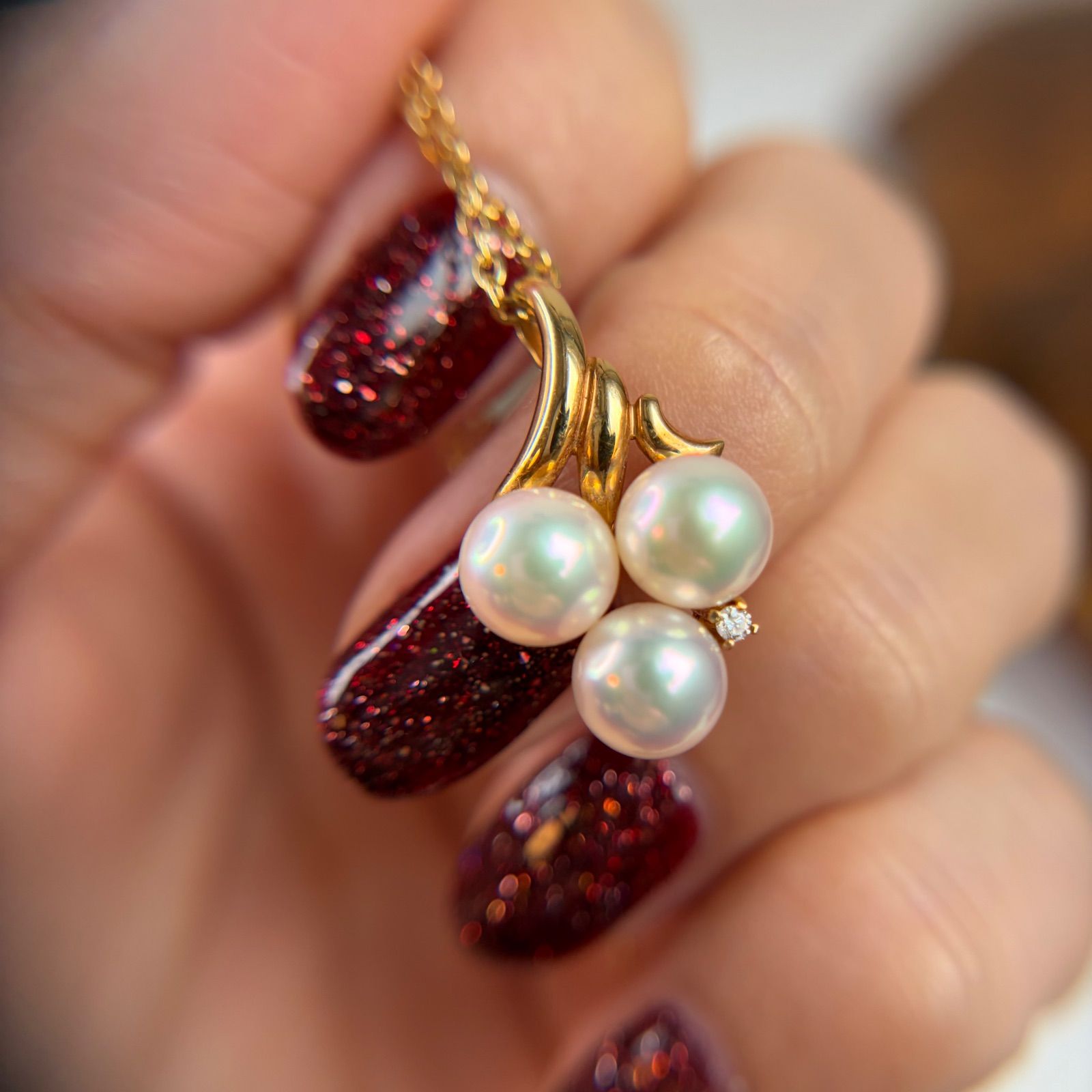 買取店】タサキ TASAKI 田崎真珠 K18 アコヤ真珠 パール ダイヤモンド