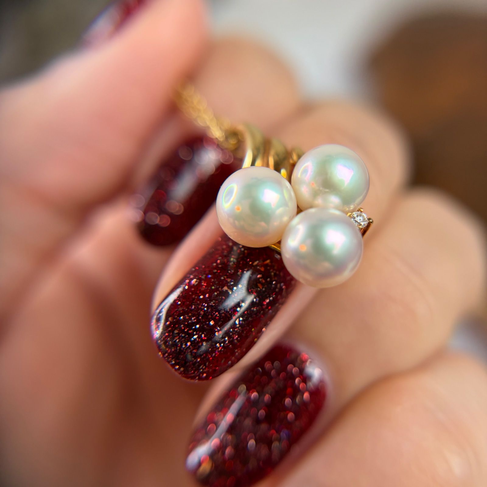 買取店】タサキ TASAKI 田崎真珠 K18 アコヤ真珠 パール ダイヤモンド