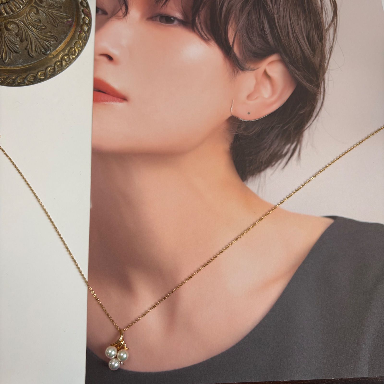 買取店】タサキ TASAKI 田崎真珠 K18 アコヤ真珠 パール ダイヤモンド