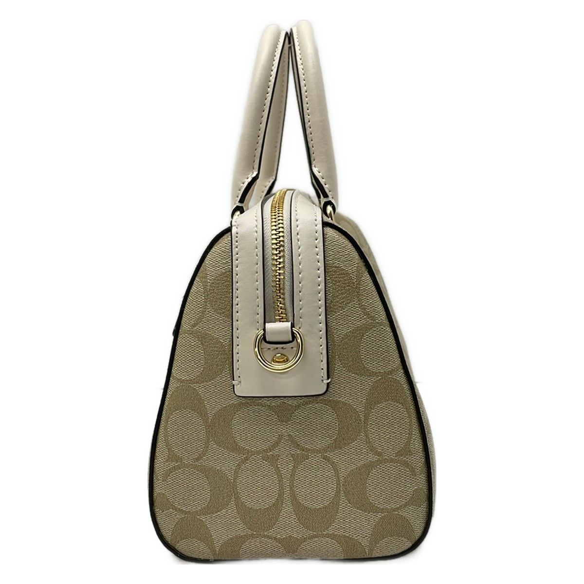COACH(コーチ) ハンドバッグ美品 ミニシグネチャー柄 F83607 カーキ