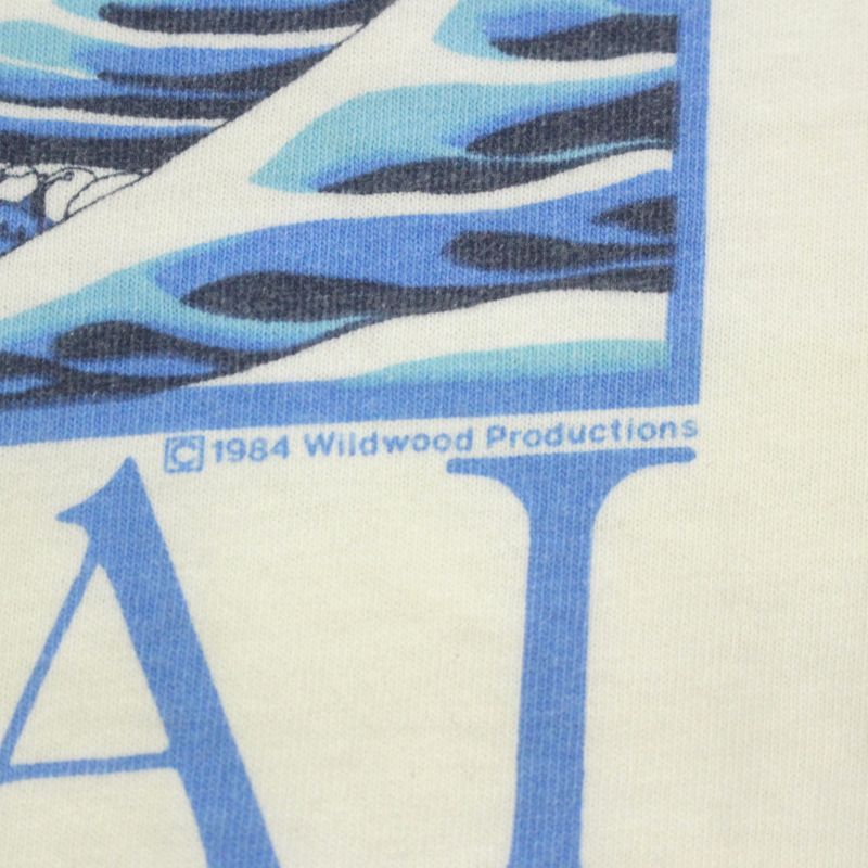 80s USA製 vintage WILDWOOD PRODUCTIONS 北斎 アート カットオフ 半袖Ｔシャツ メンズ 表記XLサイズ