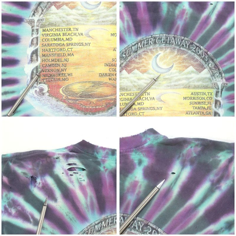 00s グレイトフルデッド Grateful Dead Anvil タイダイ柄 襤褸 バンドＴシャツ メンズ 表記Mサイズ