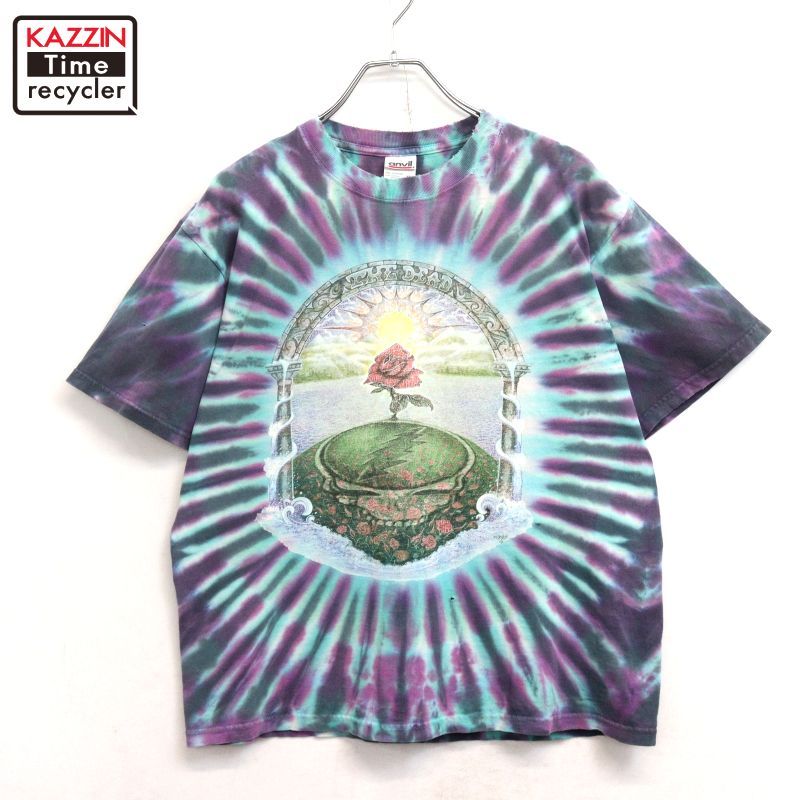 00s グレイトフルデッド Grateful Dead Anvil タイダイ柄 襤褸 バンドＴシャツ メンズ 表記Mサイズ