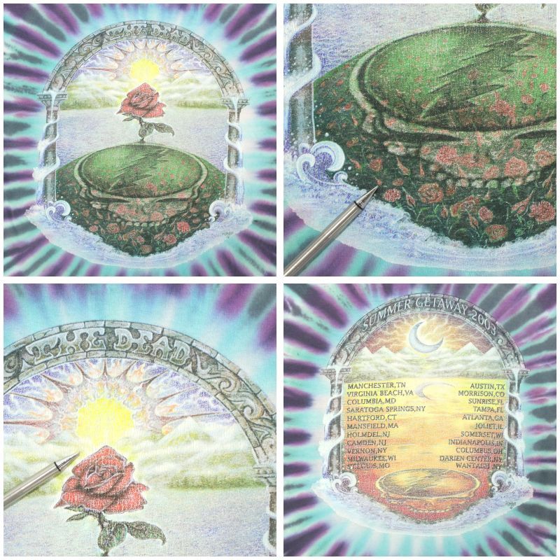 00s グレイトフルデッド Grateful Dead Anvil タイダイ柄 襤褸 バンドＴシャツ メンズ 表記Mサイズ