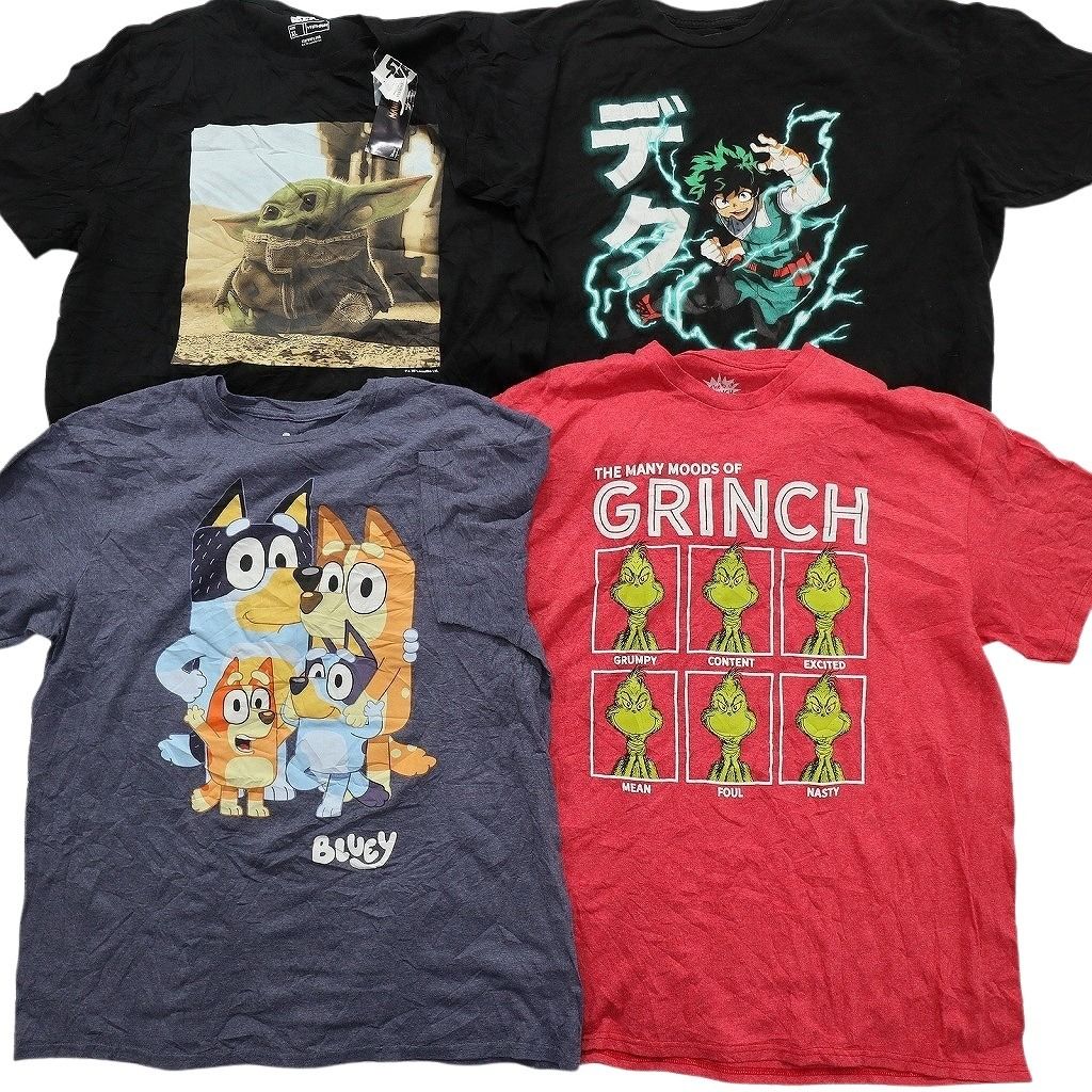 古着卸 まとめ売り キャラクター Tシャツ 16枚セット ( メンズ XL/2XL ) ディズニー ミッキー スターウォーズ ヴェノム 中古 古着 NE8044