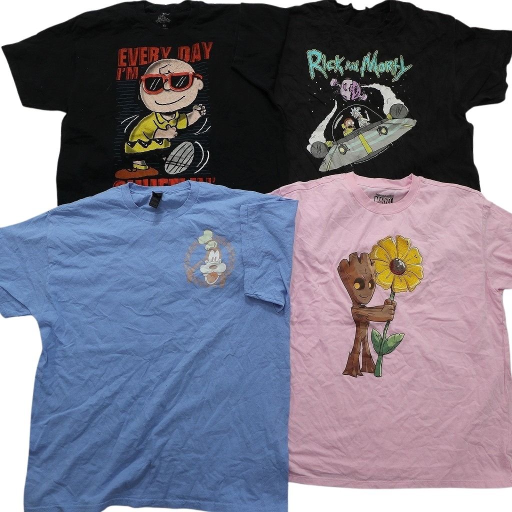 古着卸 まとめ売り キャラクター Tシャツ 16枚セット ( メンズ XL ) ディズニー ミッキー トイストーリー スターウォーズ 中古 古着 NE8046