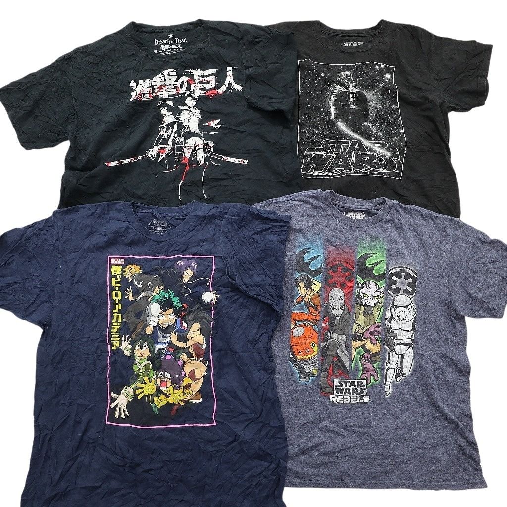古着卸 まとめ売り キャラクター Tシャツ 16枚セット ( メンズ XL ) ディズニー ミッキー トイストーリー スターウォーズ 中古 古着 NE8046